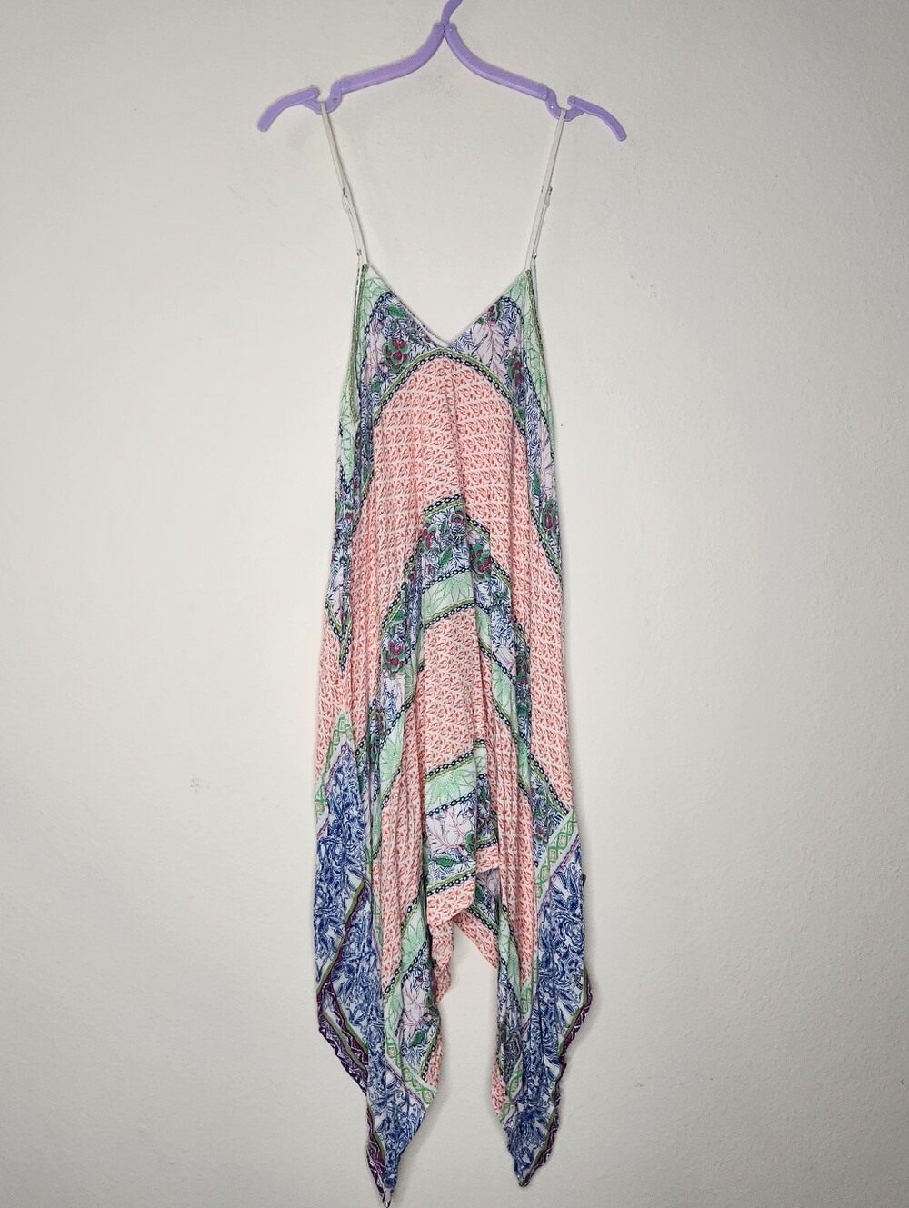 Mahina Womens Medium Tank Summer Dress Striped Floral